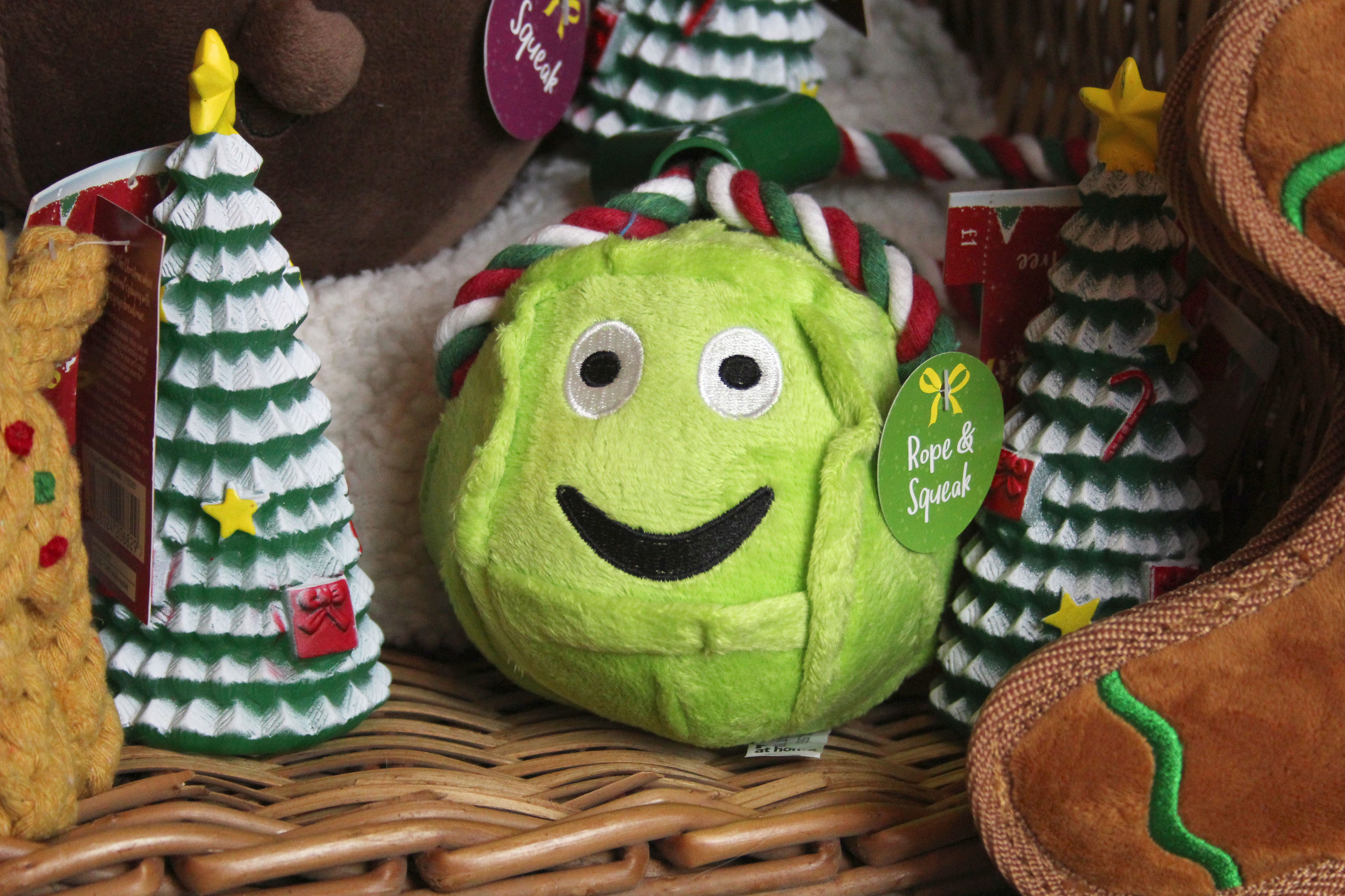 christmas brussel sprout dog toy