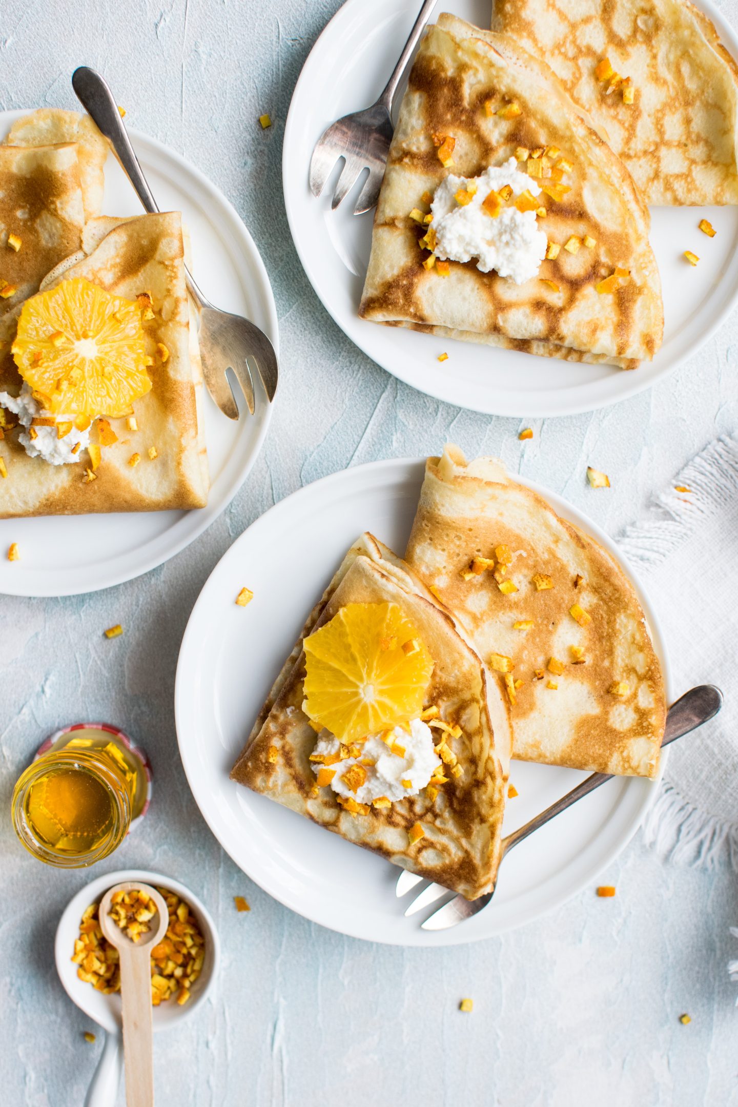pancakes with citrus and cream